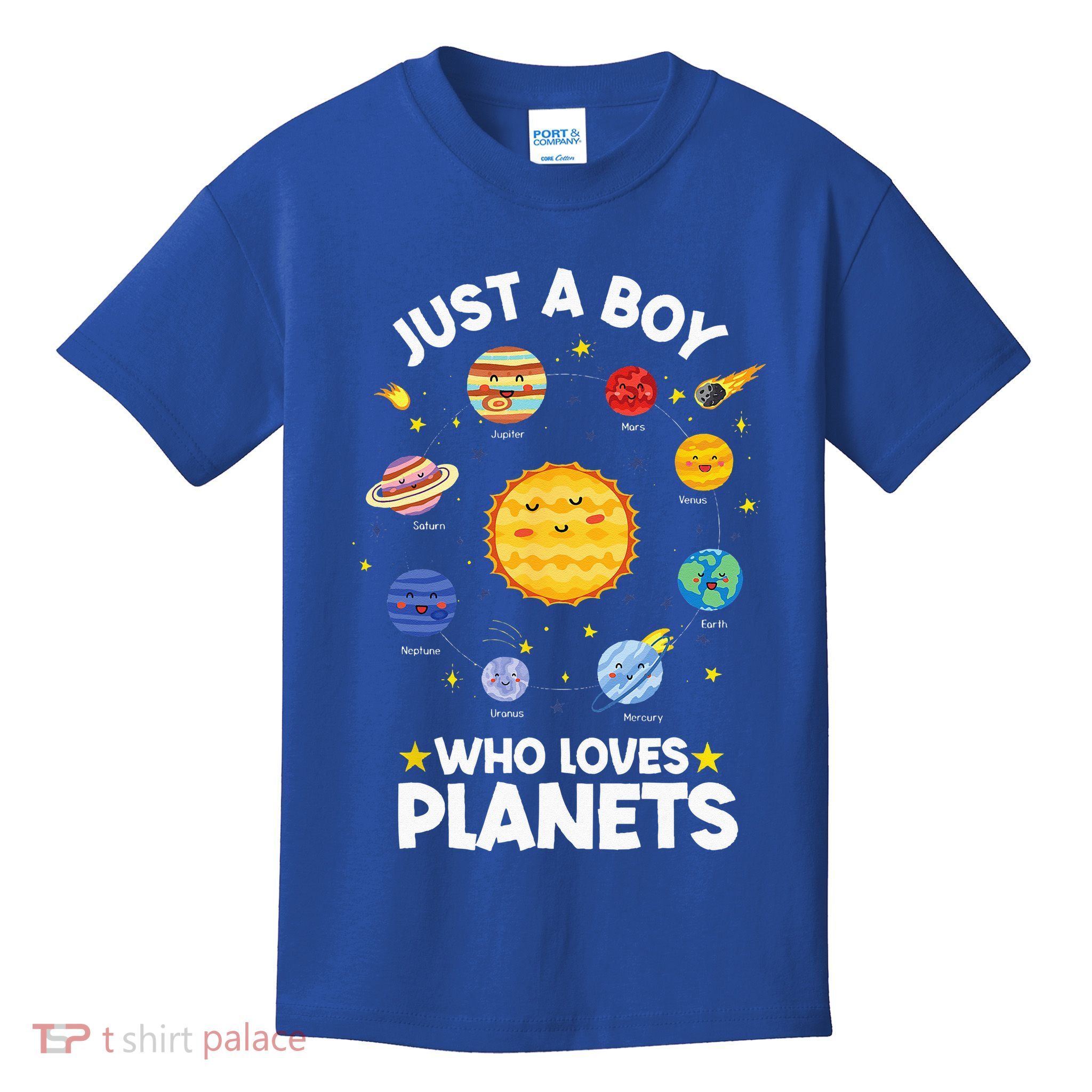 Just A Who Loves Planets & Solar System Space Science Kids T-Shirt