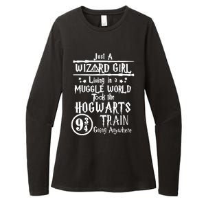 Just A Wizard Girl Living In A Muggle World Took The Hogwarts Train Going Womens CVC Long Sleeve Shirt