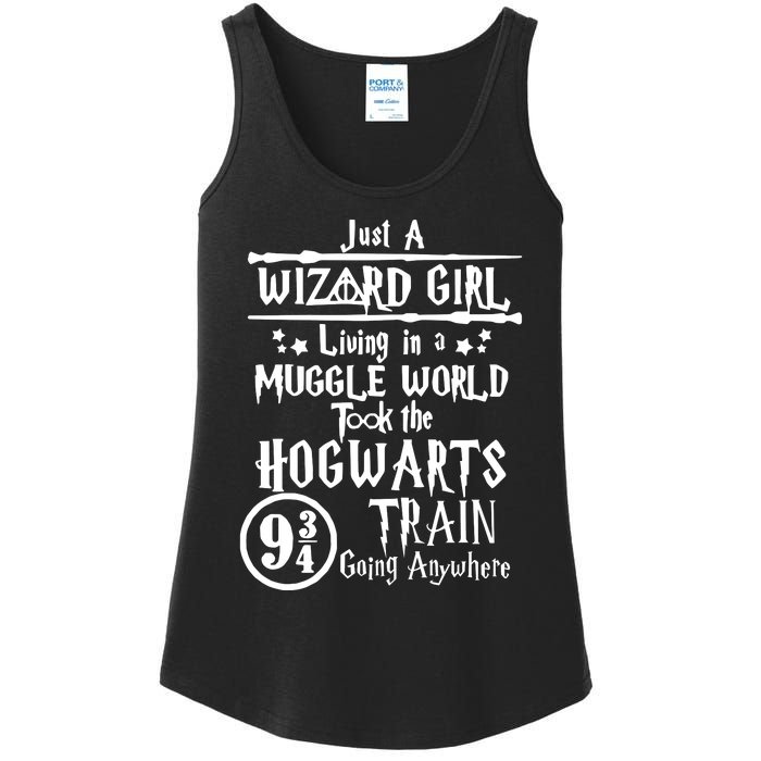 Just A Wizard Girl Living In A Muggle World Took The Hogwarts Train Going Ladies Essential Tank