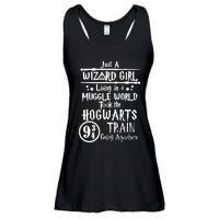 Just A Wizard Girl Living In A Muggle World Took The Hogwarts Train Going Ladies Essential Flowy Tank