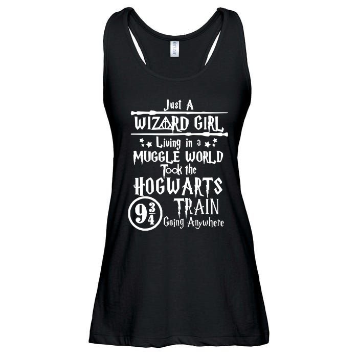 Just A Wizard Girl Living In A Muggle World Took The Hogwarts Train Going Ladies Essential Flowy Tank