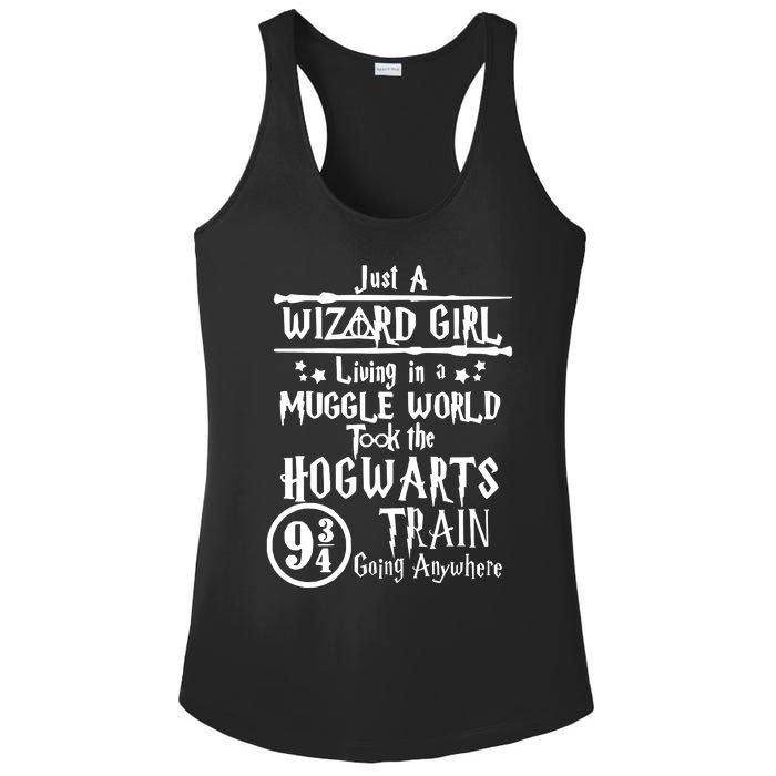 Just A Wizard Girl Living In A Muggle World Took The Hogwarts Train Going Ladies PosiCharge Competitor Racerback Tank