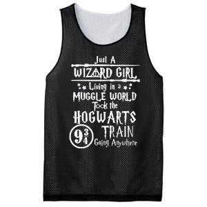 Just A Wizard Girl Living In A Muggle World Took The Hogwarts Train Going Mesh Reversible Basketball Jersey Tank