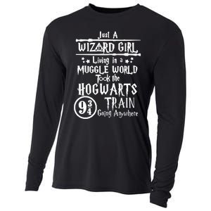 Just A Wizard Girl Living In A Muggle World Took The Hogwarts Train Going Cooling Performance Long Sleeve Crew