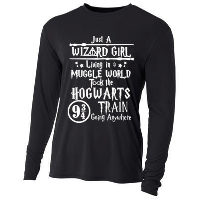 Just A Wizard Girl Living In A Muggle World Took The Hogwarts Train Going Cooling Performance Long Sleeve Crew