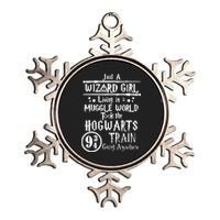 Just A Wizard Girl Living In A Muggle World Took The Hogwarts Train Going Metallic Star Ornament