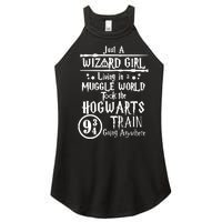 Just A Wizard Girl Living In A Muggle World Took The Hogwarts Train Going Women's Perfect Tri Rocker Tank