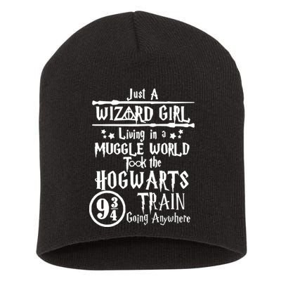 Just A Wizard Girl Living In A Muggle World Took The Hogwarts Train Going Short Acrylic Beanie