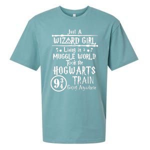 Just A Wizard Girl Living In A Muggle World Took The Hogwarts Train Going Sueded Cloud Jersey T-Shirt