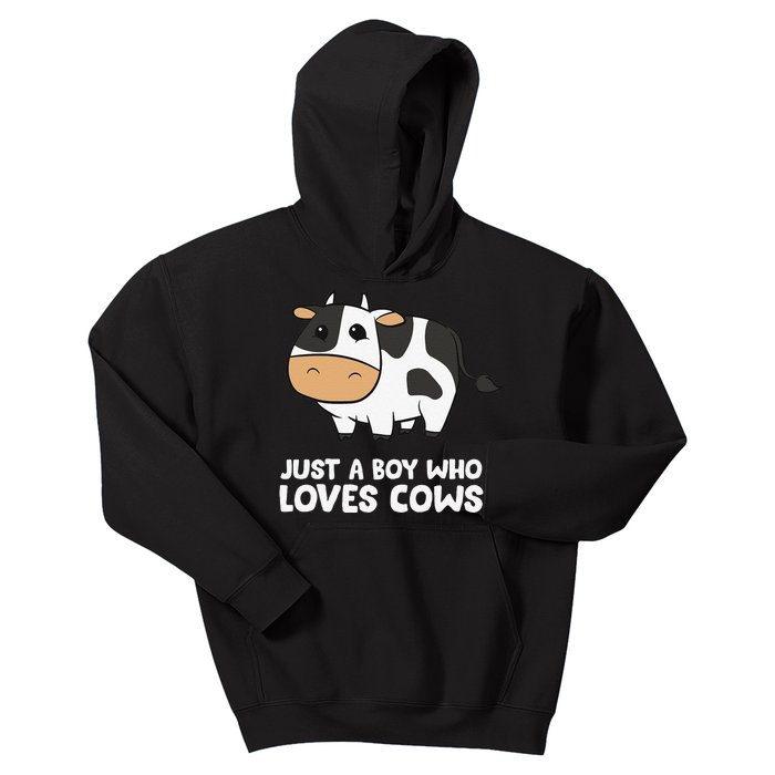 Just a  Who Loves Cows Funny Cute Cow animal Kids Hoodie