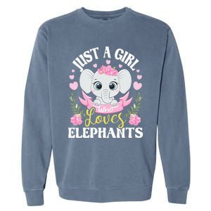 Just A  Who Loves Elephants Garment-Dyed Sweatshirt