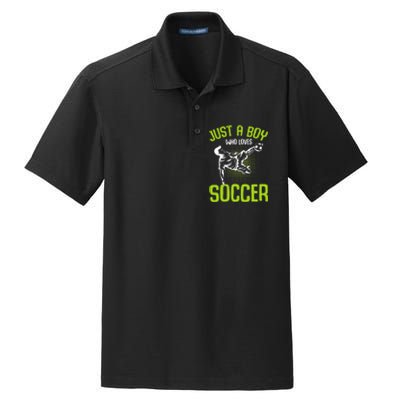 Just A Who Loves Soccer Player Dry Zone Grid Polo