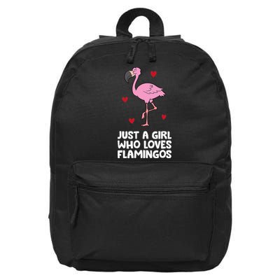 Just A  Who Loves Flamingos 16 in Basic Backpack