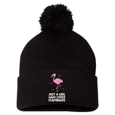 Just A  Who Loves Flamingos Pom Pom 12in Knit Beanie