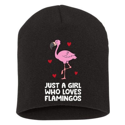 Just A  Who Loves Flamingos Short Acrylic Beanie