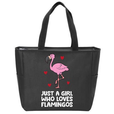 Just A  Who Loves Flamingos Zip Tote Bag