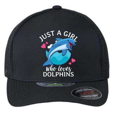 Just A Who Loves Dolphins Flexfit Unipanel Trucker Cap