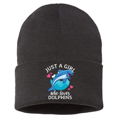 Just A Who Loves Dolphins Sustainable Knit Beanie