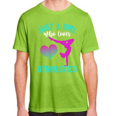 Just A Who Loves Gymnastics Funny Gymnast Quote Graphic Cool Gift Adult ChromaSoft Performance T-Shirt