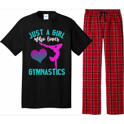 Just A Who Loves Gymnastics Funny Gymnast Quote Graphic Cool Gift Pajama Set