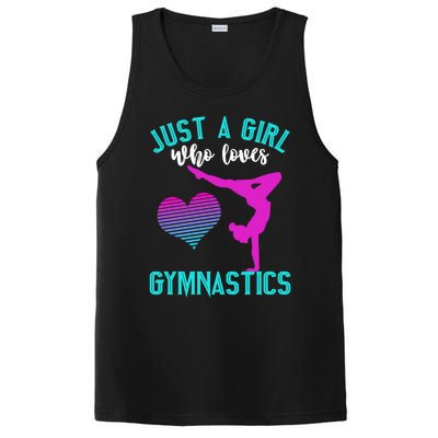 Just A Who Loves Gymnastics Funny Gymnast Quote Graphic Cool Gift PosiCharge Competitor Tank