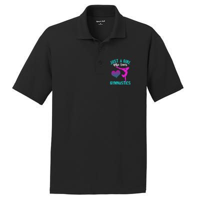 Just A Who Loves Gymnastics Funny Gymnast Quote Graphic Cool Gift PosiCharge RacerMesh Polo