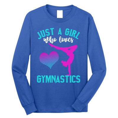 Just A Who Loves Gymnastics Funny Gymnast Quote Graphic Cool Gift Long Sleeve Shirt