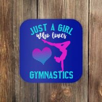 Just A Who Loves Gymnastics Funny Gymnast Quote Graphic Cool Gift Coaster