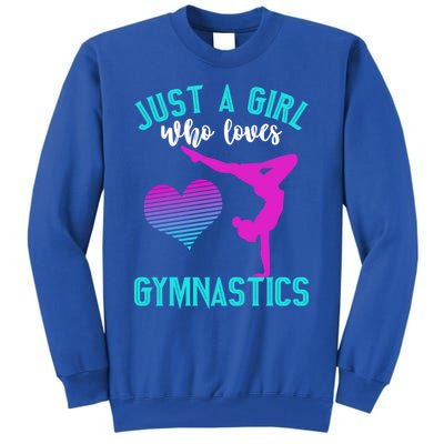 Just A Who Loves Gymnastics Funny Gymnast Quote Graphic Cool Gift Tall Sweatshirt