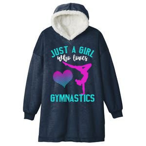 Just A Who Loves Gymnastics Funny Gymnast Quote Graphic Cool Gift Hooded Wearable Blanket