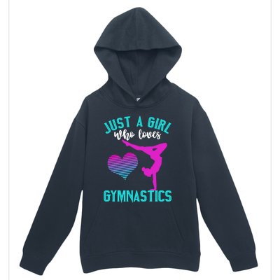 Just A Who Loves Gymnastics Funny Gymnast Quote Graphic Cool Gift Urban Pullover Hoodie