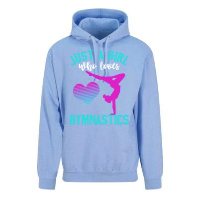 Just A Who Loves Gymnastics Funny Gymnast Quote Graphic Cool Gift Unisex Surf Hoodie