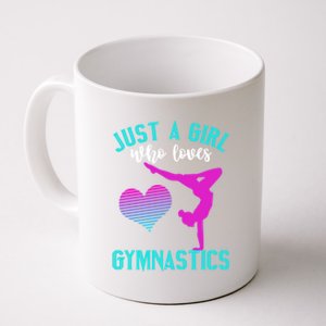 Just A Who Loves Gymnastics Funny Gymnast Quote Graphic Cool Gift Coffee Mug