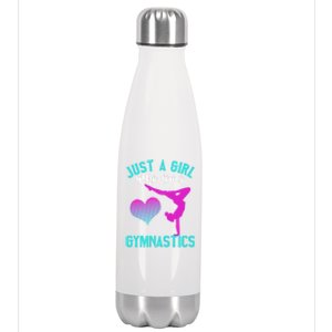 Just A Who Loves Gymnastics Funny Gymnast Quote Graphic Cool Gift Stainless Steel Insulated Water Bottle