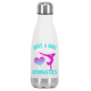 Just A Who Loves Gymnastics Funny Gymnast Quote Graphic Cool Gift Stainless Steel Insulated Water Bottle