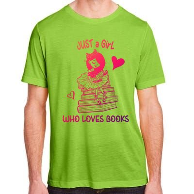 Just A Who Loves Books Reading Book Cute Heart Bookish Gift Adult ChromaSoft Performance T-Shirt