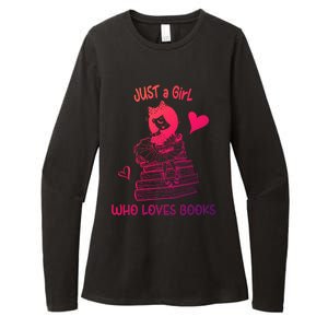 Just A Who Loves Books Reading Book Cute Heart Bookish Gift Womens CVC Long Sleeve Shirt