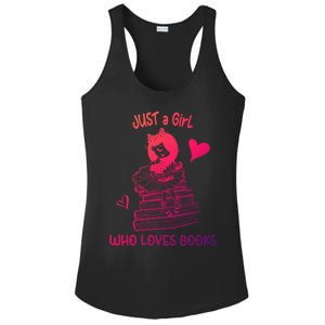 Just A Who Loves Books Reading Book Cute Heart Bookish Gift Ladies PosiCharge Competitor Racerback Tank