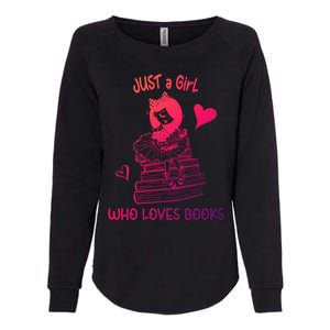 Just A Who Loves Books Reading Book Cute Heart Bookish Gift Womens California Wash Sweatshirt