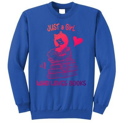 Just A Who Loves Books Reading Book Cute Heart Bookish Gift Sweatshirt