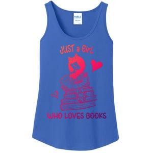 Just A Who Loves Books Reading Book Cute Heart Bookish Gift Ladies Essential Tank