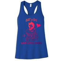 Just A Who Loves Books Reading Book Cute Heart Bookish Gift Women's Racerback Tank