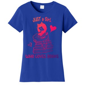 Just A Who Loves Books Reading Book Cute Heart Bookish Gift Women's T-Shirt