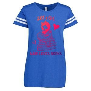 Just A Who Loves Books Reading Book Cute Heart Bookish Gift Enza Ladies Jersey Football T-Shirt