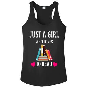 Just A Who Loves To Read Gift Cute Book Worm Gift Ladies PosiCharge Competitor Racerback Tank