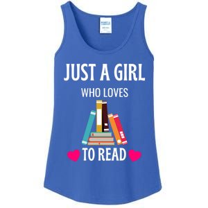 Just A Who Loves To Read Gift Cute Book Worm Gift Ladies Essential Tank