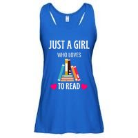 Just A Who Loves To Read Gift Cute Book Worm Gift Ladies Essential Flowy Tank