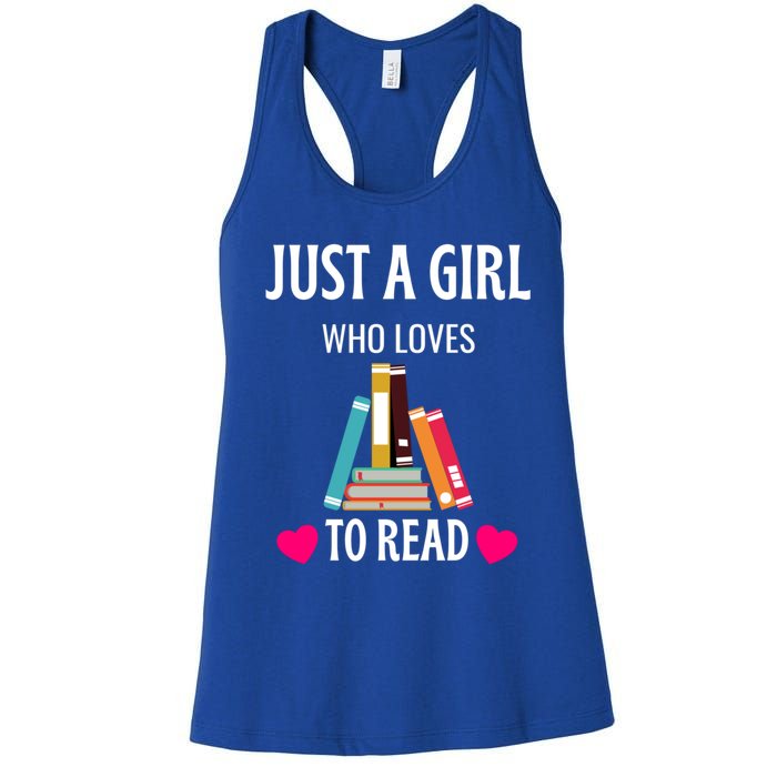 Just A Who Loves To Read Gift Cute Book Worm Gift Women's Racerback Tank