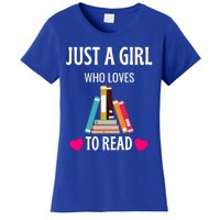 Just A Who Loves To Read Gift Cute Book Worm Gift Women's T-Shirt