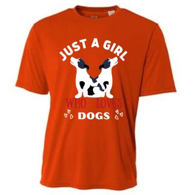 Just A Who Loves Dogs Valentines Day Dogs Funny Gift Funny Gift Cooling Performance Crew T-Shirt